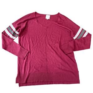 Hippie Rose long sleeve football style top medium boxy lagenlook indie skater